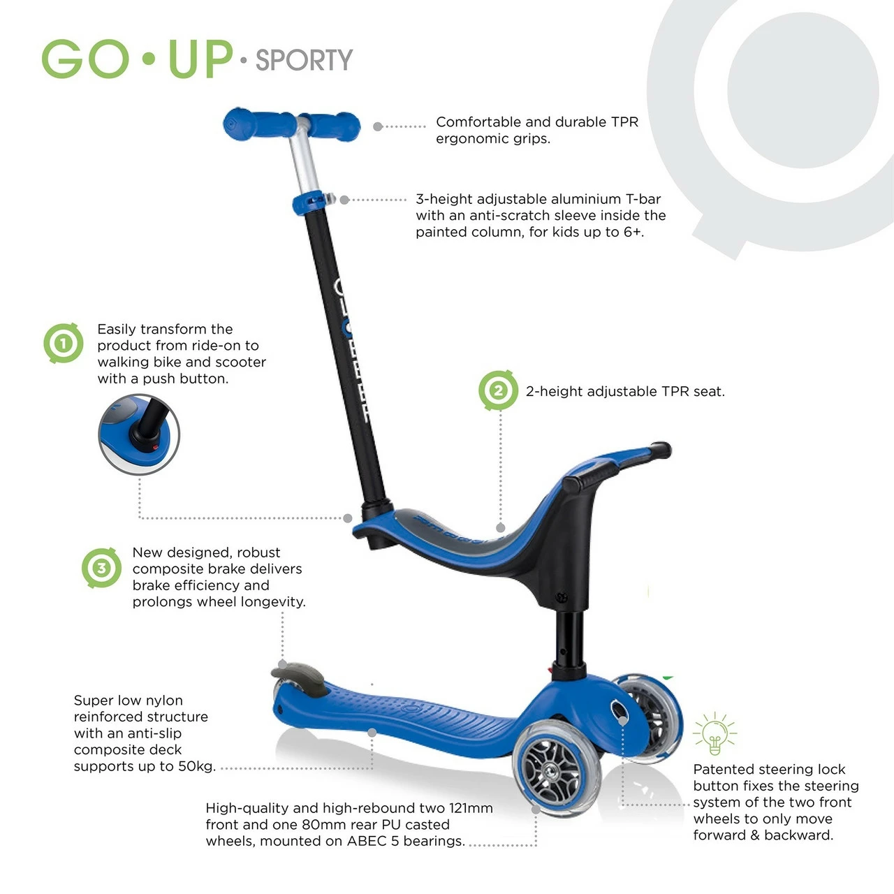 Globber Go Up Sporty - Mint 6 Globber Go Up Sporty - Mint - Image 4