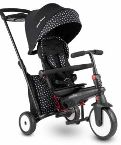 Smartrike STR5 Stroller B&W - Folding Baby Tricycle 7 In 1