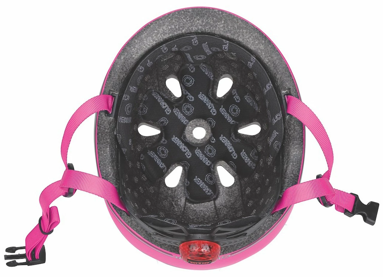 Globber Helmet With Flashing LED Light - Deep Pink - 46-51cm 4 Globber Helmet With Flashing LED Light - Deep Pink - 46-51cm - Image 2