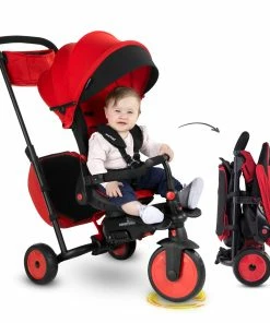 Smartrike STR7J Red - Folding Baby Tricycle 7 In 1