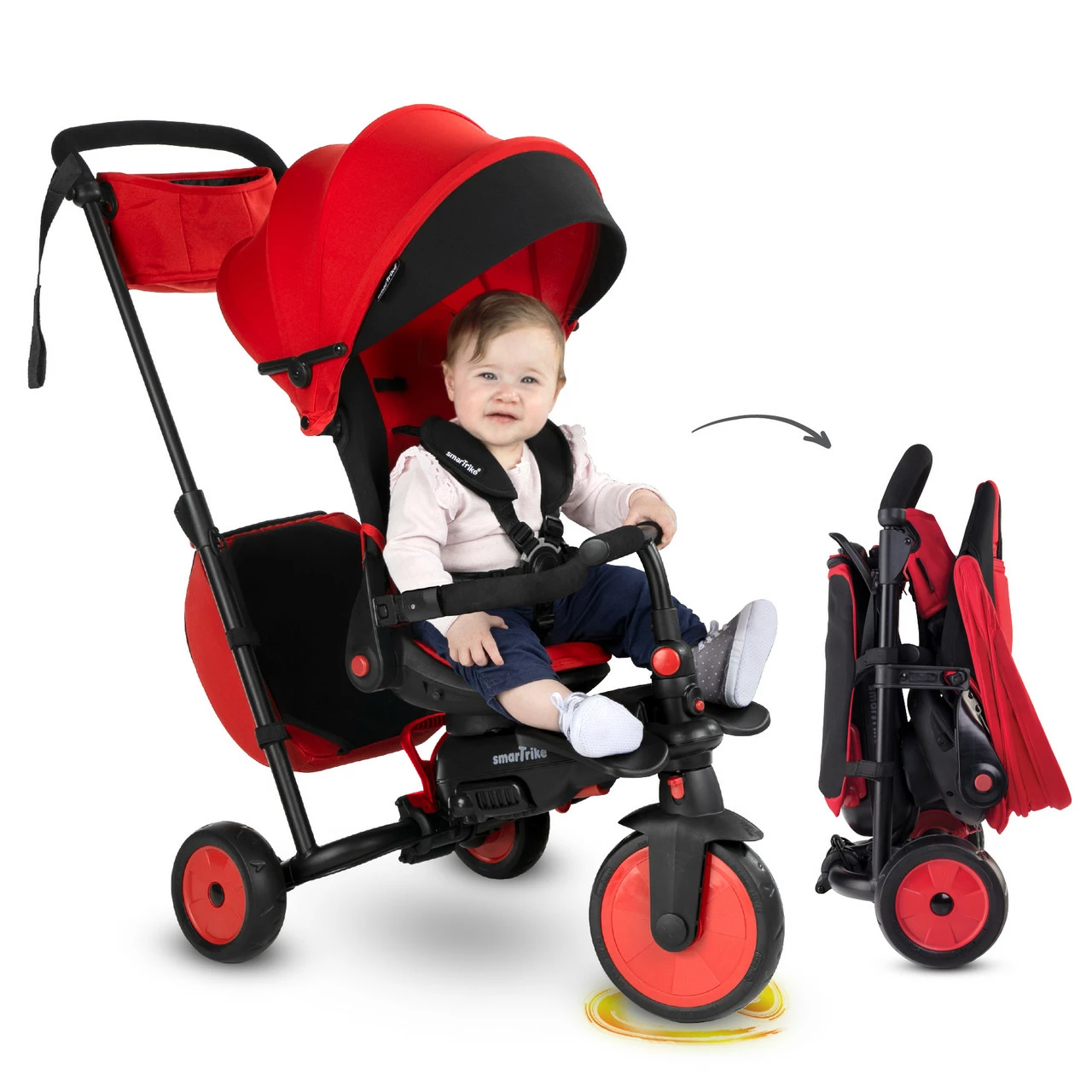 Smartrike STR7J Red - Folding Baby Tricycle 7 In 1 3 Smartrike STR7J Red - Folding Baby Tricycle 7 In 1