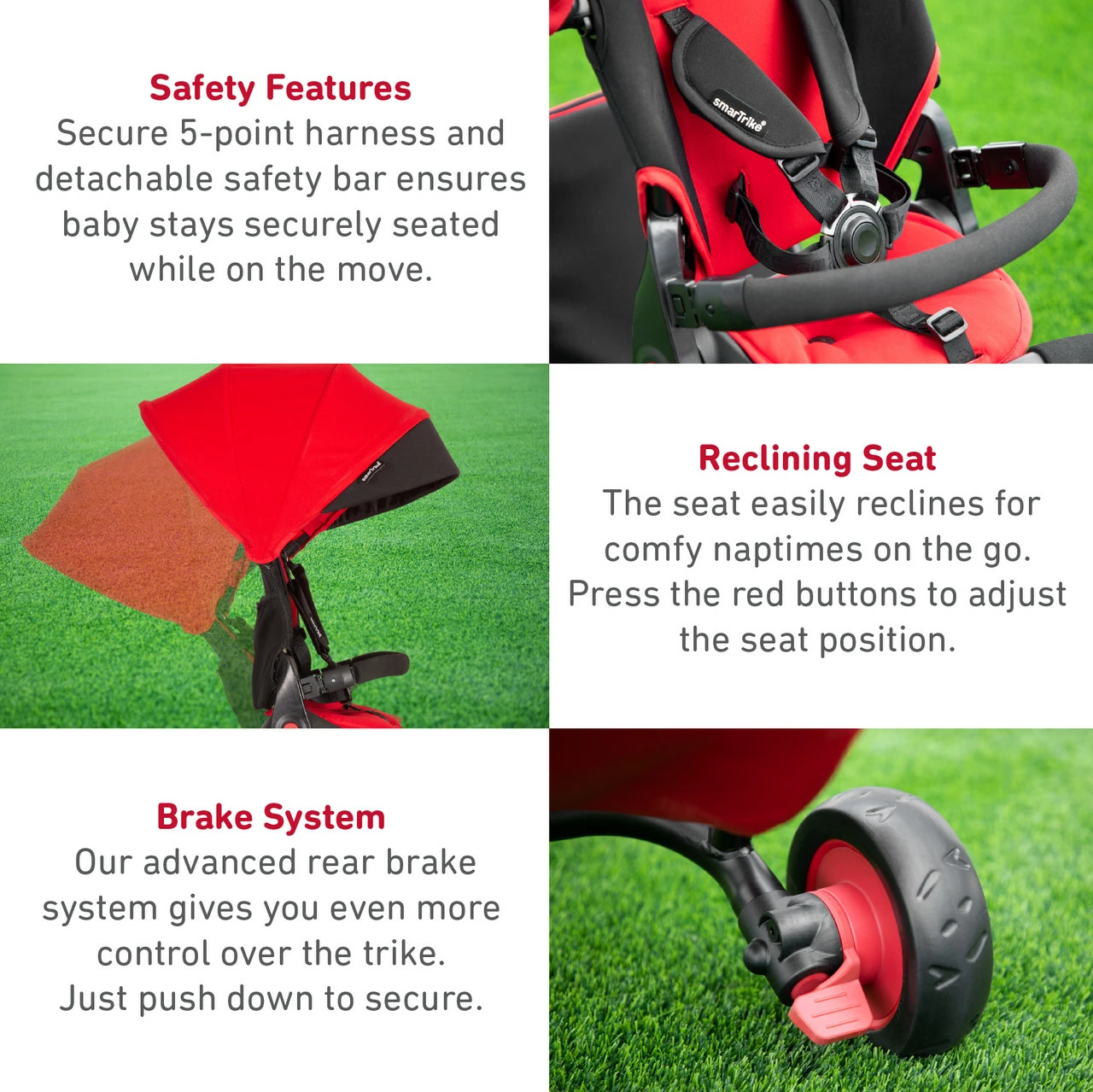 Smartrike STR7J Red - Folding Baby Tricycle 7 In 1 7 Smartrike STR7J Red - Folding Baby Tricycle 7 In 1 - Image 5